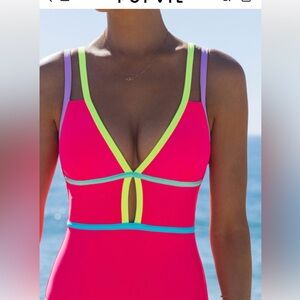 Vibrant Pink and Yellow Women's Swimwear